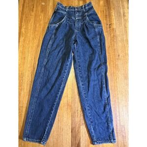 Vintage Blumarine Women 6 Blue Denim High Waist Pleated Tapered Mom 80s Jeans